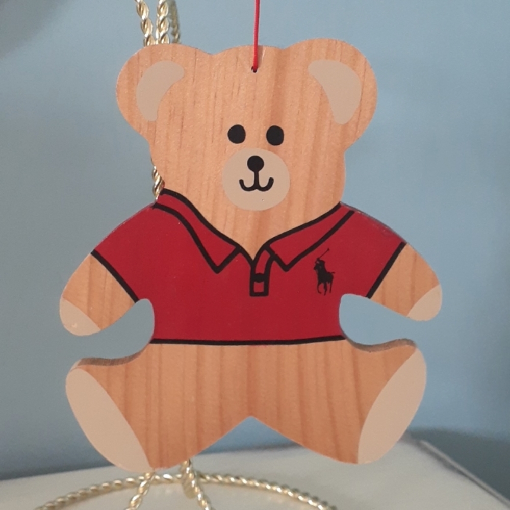 Ralph Lauren Polo Bear holiday Christmas wooden ornament 🐱